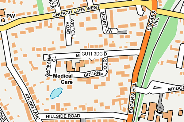 GU11 3DG map - OS OpenMap – Local (Ordnance Survey)