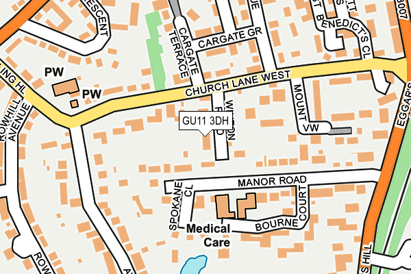 GU11 3DH map - OS OpenMap – Local (Ordnance Survey)