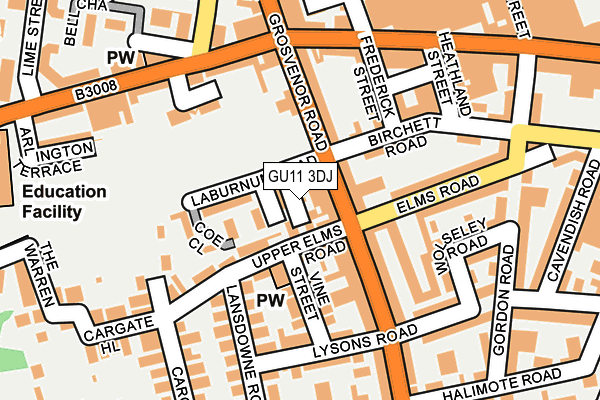 GU11 3DJ map - OS OpenMap – Local (Ordnance Survey)