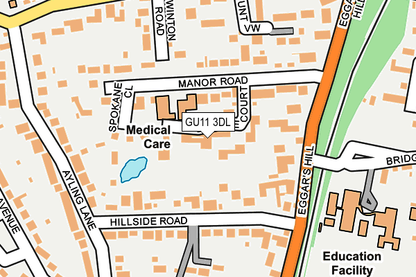 GU11 3DL map - OS OpenMap – Local (Ordnance Survey)