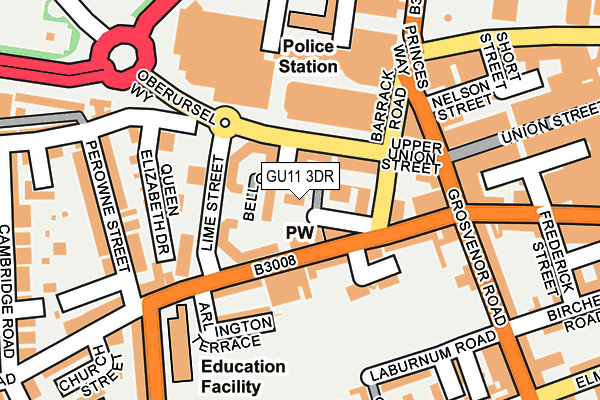 GU11 3DR map - OS OpenMap – Local (Ordnance Survey)