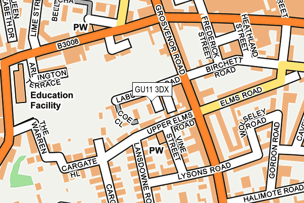 GU11 3DX map - OS OpenMap – Local (Ordnance Survey)