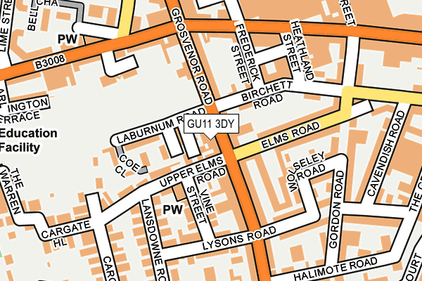 GU11 3DY map - OS OpenMap – Local (Ordnance Survey)