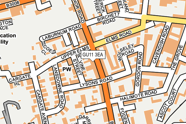 GU11 3EA map - OS OpenMap – Local (Ordnance Survey)