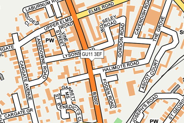 GU11 3EF map - OS OpenMap – Local (Ordnance Survey)