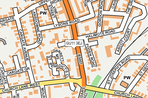 GU11 3EJ map - OS OpenMap – Local (Ordnance Survey)