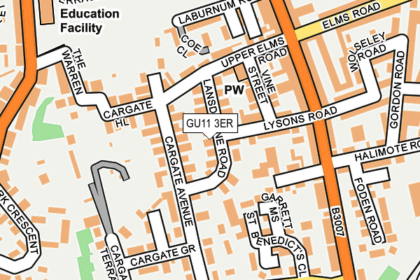 GU11 3ER map - OS OpenMap – Local (Ordnance Survey)