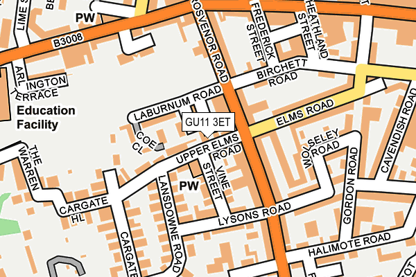 GU11 3ET map - OS OpenMap – Local (Ordnance Survey)