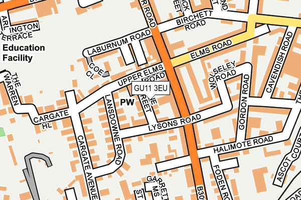 GU11 3EU map - OS OpenMap – Local (Ordnance Survey)
