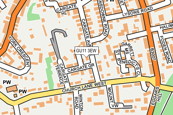 GU11 3EW map - OS OpenMap – Local (Ordnance Survey)