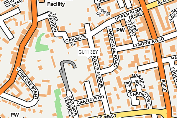 GU11 3EY map - OS OpenMap – Local (Ordnance Survey)