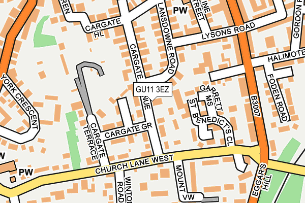 GU11 3EZ map - OS OpenMap – Local (Ordnance Survey)