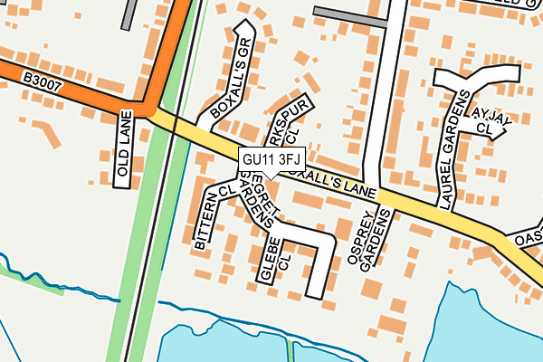 GU11 3FJ map - OS OpenMap – Local (Ordnance Survey)