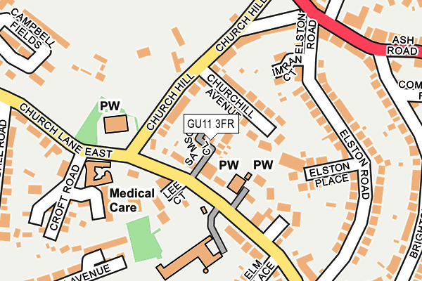 GU11 3FR map - OS OpenMap – Local (Ordnance Survey)