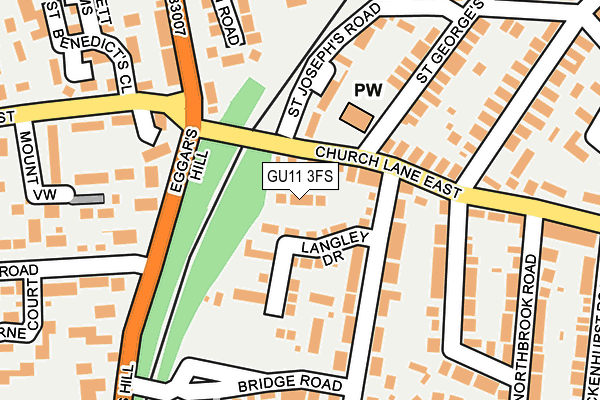 GU11 3FS map - OS OpenMap – Local (Ordnance Survey)