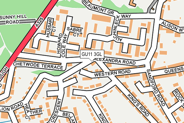 GU11 3GL map - OS OpenMap – Local (Ordnance Survey)