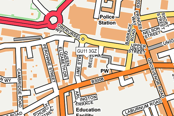 GU11 3GZ map - OS OpenMap – Local (Ordnance Survey)