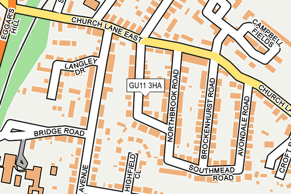 GU11 3HA map - OS OpenMap – Local (Ordnance Survey)