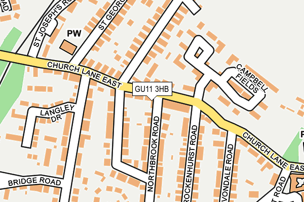 GU11 3HB map - OS OpenMap – Local (Ordnance Survey)