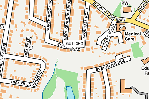 GU11 3HG map - OS OpenMap – Local (Ordnance Survey)