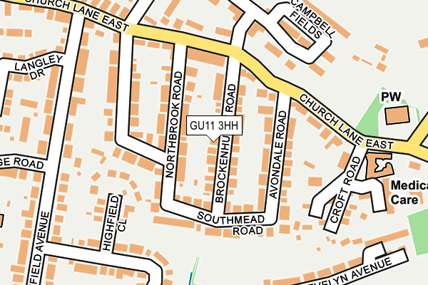 GU11 3HH map - OS OpenMap – Local (Ordnance Survey)