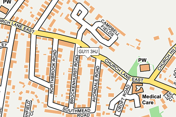 GU11 3HJ map - OS OpenMap – Local (Ordnance Survey)