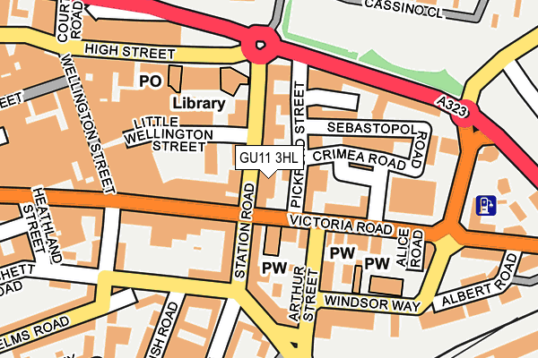 GU11 3HL map - OS OpenMap – Local (Ordnance Survey)