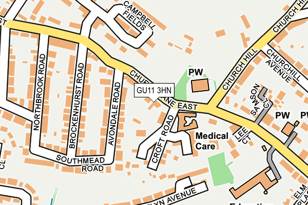 GU11 3HN map - OS OpenMap – Local (Ordnance Survey)