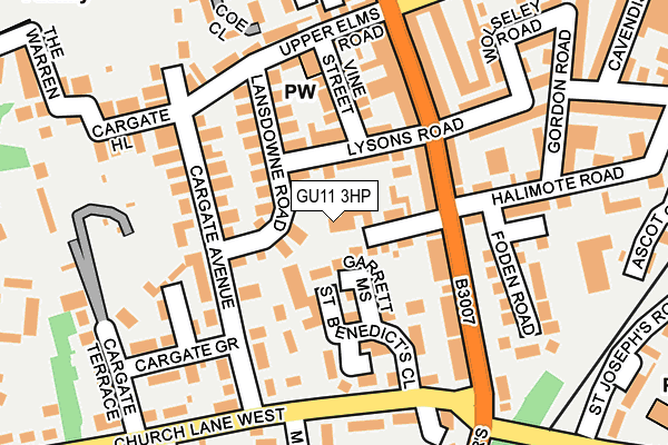 GU11 3HP map - OS OpenMap – Local (Ordnance Survey)