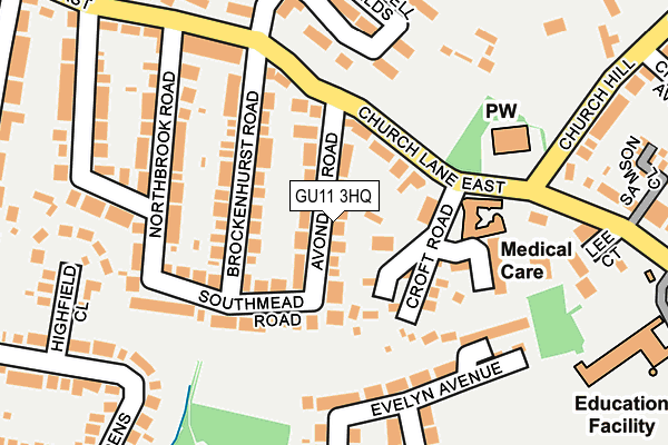 GU11 3HQ map - OS OpenMap – Local (Ordnance Survey)