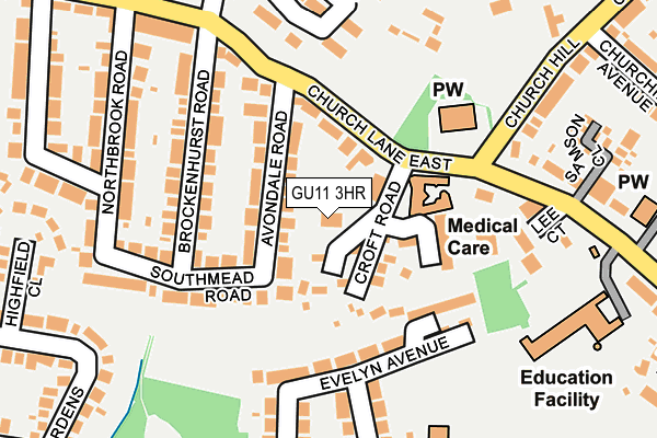GU11 3HR map - OS OpenMap – Local (Ordnance Survey)