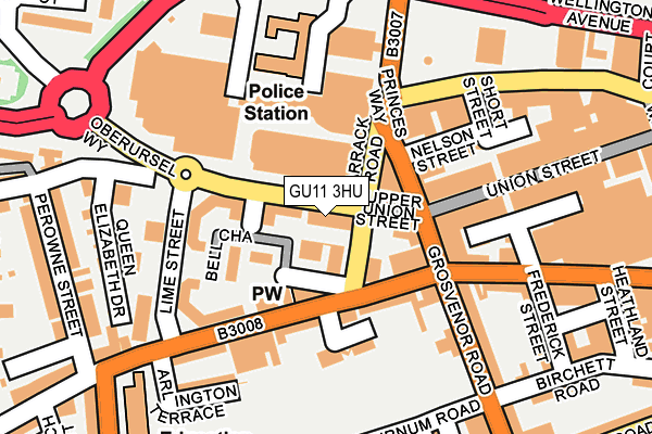 GU11 3HU map - OS OpenMap – Local (Ordnance Survey)