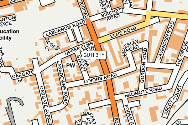 GU11 3HY map - OS OpenMap – Local (Ordnance Survey)