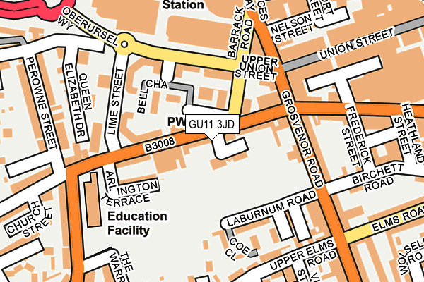GU11 3JD map - OS OpenMap – Local (Ordnance Survey)