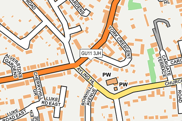 GU11 3JH map - OS OpenMap – Local (Ordnance Survey)