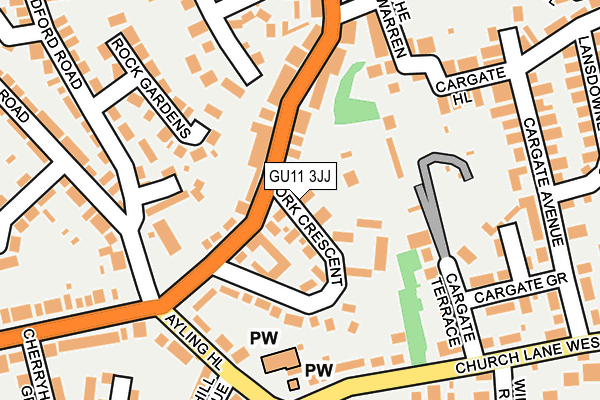 GU11 3JJ map - OS OpenMap – Local (Ordnance Survey)