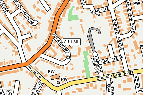 GU11 3JL map - OS OpenMap – Local (Ordnance Survey)