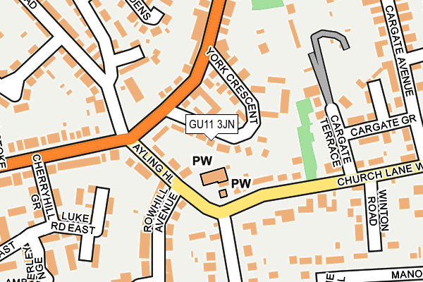 GU11 3JN map - OS OpenMap – Local (Ordnance Survey)