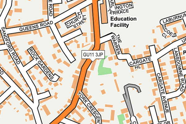 GU11 3JP map - OS OpenMap – Local (Ordnance Survey)