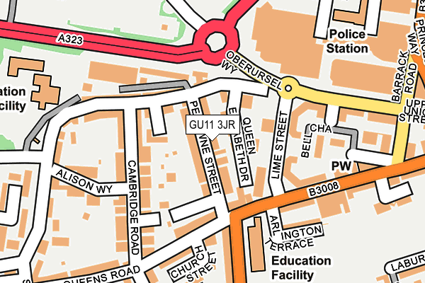 GU11 3JR map - OS OpenMap – Local (Ordnance Survey)