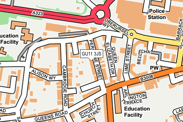 GU11 3JS map - OS OpenMap – Local (Ordnance Survey)