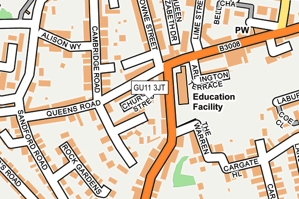 GU11 3JT map - OS OpenMap – Local (Ordnance Survey)