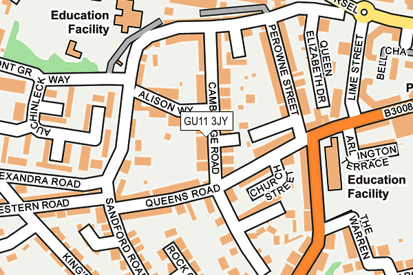 GU11 3JY map - OS OpenMap – Local (Ordnance Survey)