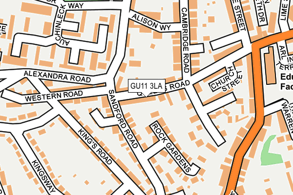 GU11 3LA map - OS OpenMap – Local (Ordnance Survey)