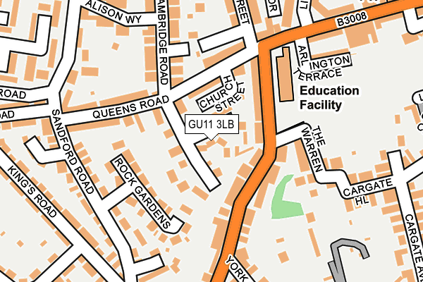 GU11 3LB map - OS OpenMap – Local (Ordnance Survey)