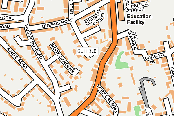 GU11 3LE map - OS OpenMap – Local (Ordnance Survey)