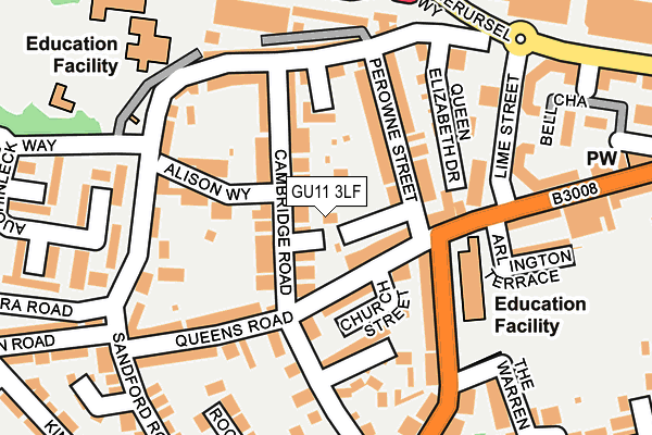 GU11 3LF map - OS OpenMap – Local (Ordnance Survey)