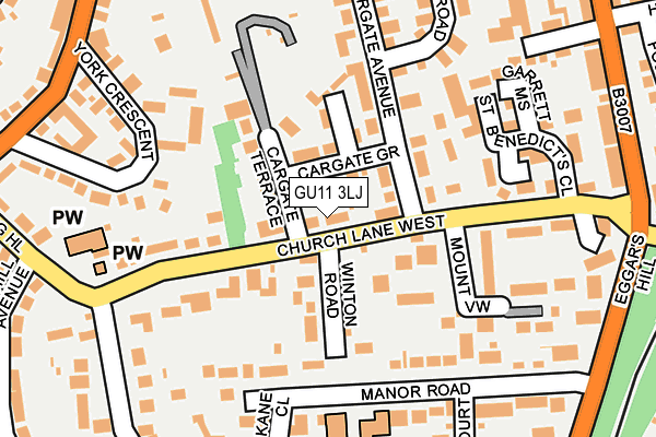 GU11 3LJ map - OS OpenMap – Local (Ordnance Survey)