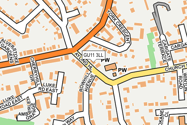 GU11 3LL map - OS OpenMap – Local (Ordnance Survey)