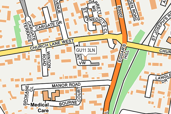 GU11 3LN map - OS OpenMap – Local (Ordnance Survey)